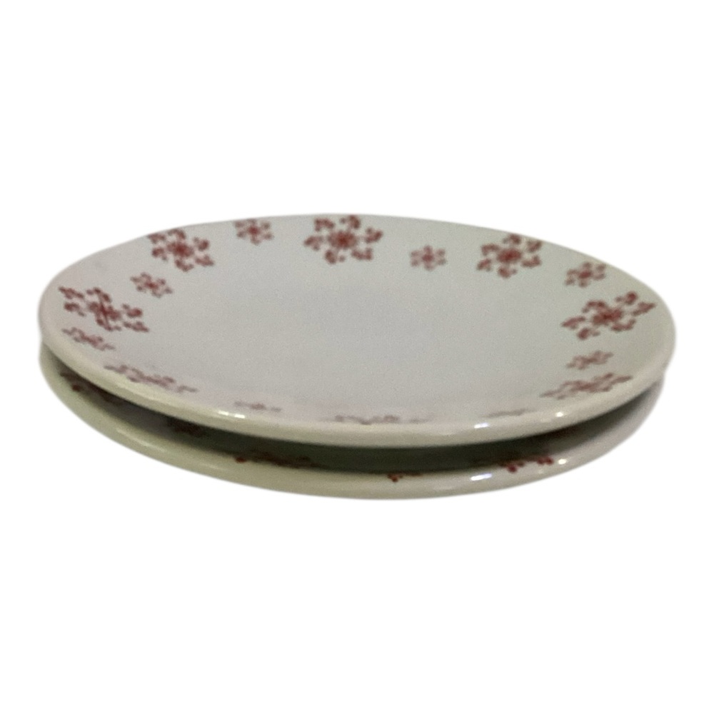 Houston Harvest Red Snowflake 6” Dessert Plates – Set of 2 - Picture 5 of 6